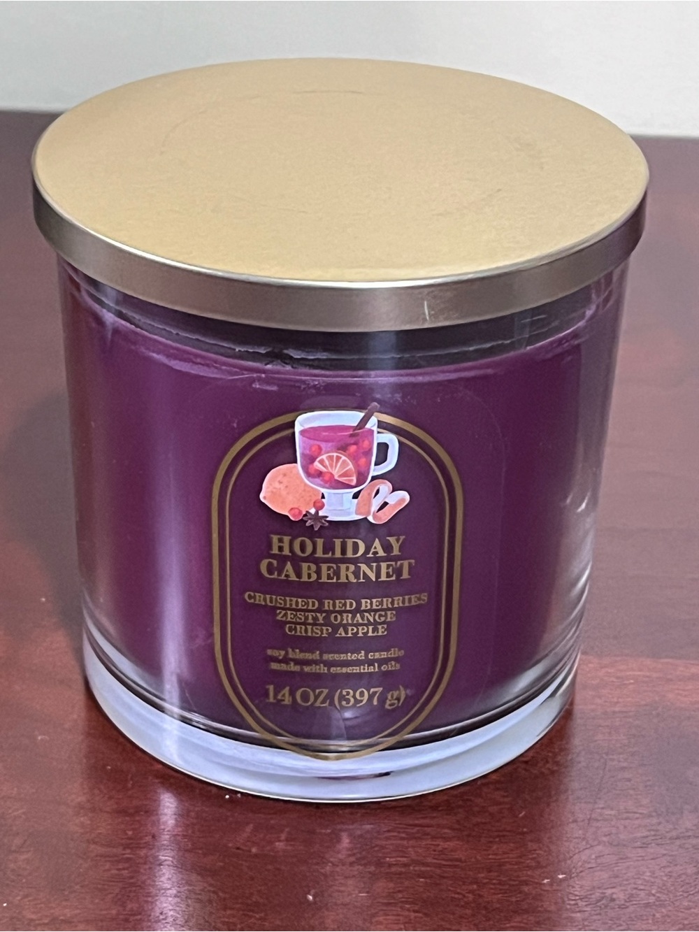 Sonoma Holiday Cabernet Candle - Purple & Gold